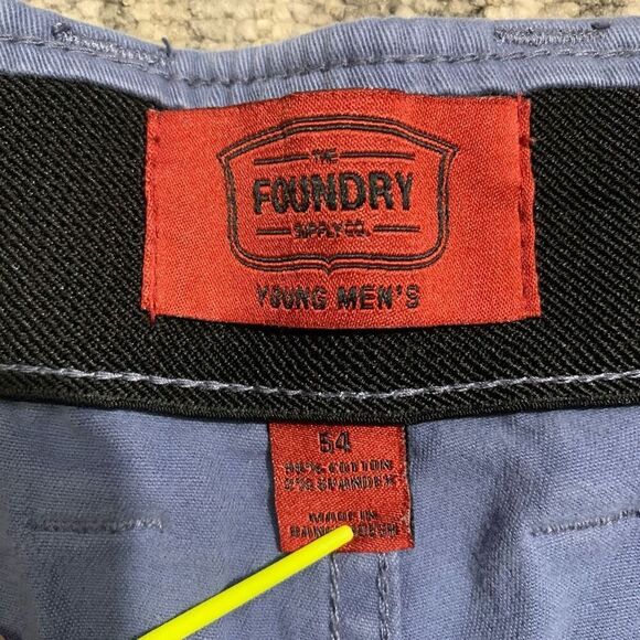 The Foundry Mens Size 54 Blue Fish Lure Pattern Bermuda Cotton Shorts Flat Front - Picture 3 of 7